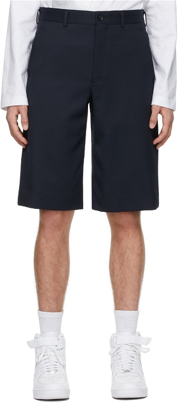 Photo: Comme des Garçons Homme Plus Navy Wool Twill Shorts