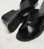 Loro Piana Vera 80 leather wedge mules