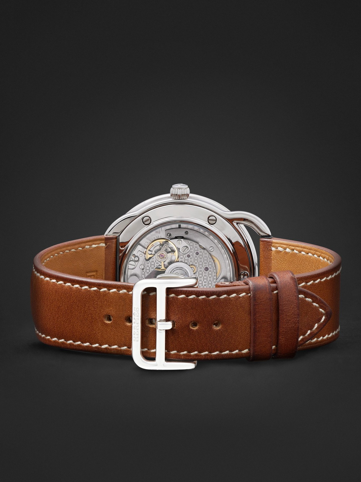 HERMÈS TIMEPIECES - Arceau Automatic 40mm Stainless Steel and Leather Watch, Ref. No. 055473WW00 - White