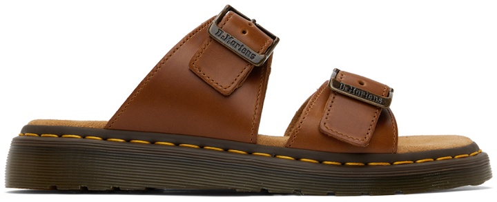 Photo: Dr. Martens Tan Josef Leather Buckle Slide Sandals