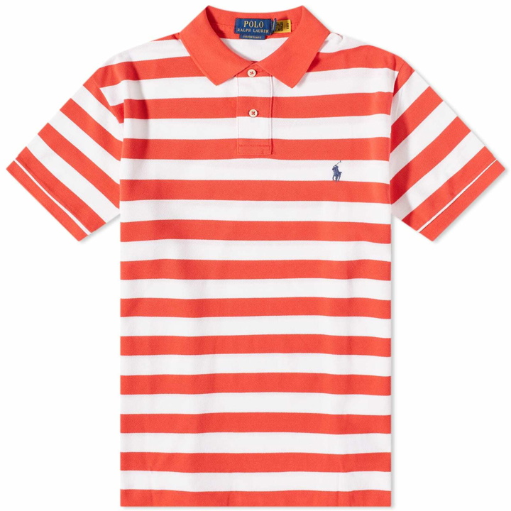 Photo: Polo Ralph Lauren Men's Striped Polo Shirt in Red Reef/White