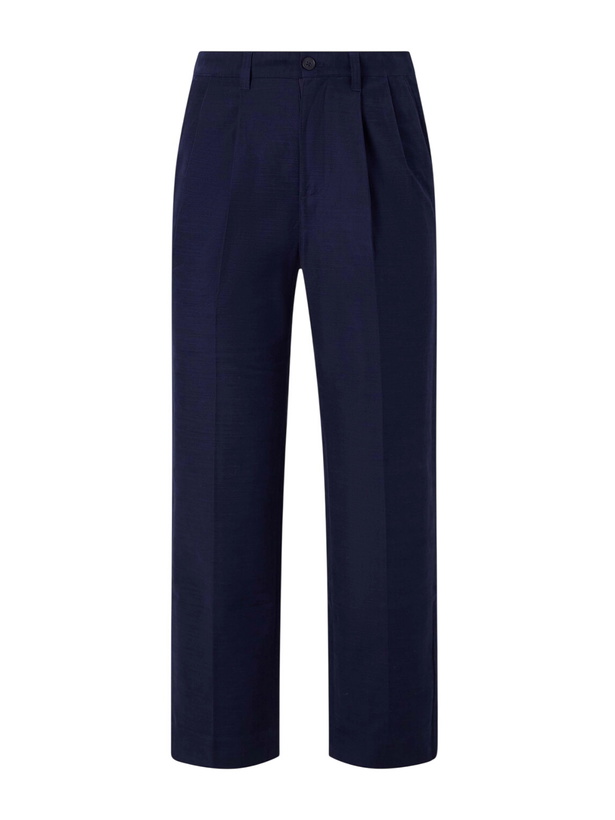 Photo: Aimé Leon Dore - Straight-Leg Pleated Cotton Trousers - Blue