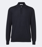 Lardini Wool, silk, and cashmere polo sweater