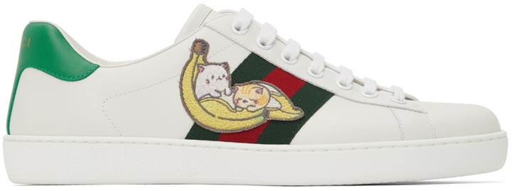 Photo: Gucci White Bananya Ace Sneakers