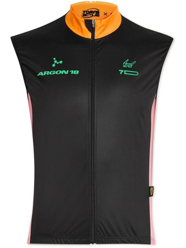 Photo: 7 DAYS ACTIVE - Argon 18 Colour-Block Mesh-Panelled Cycling Jersey - Black