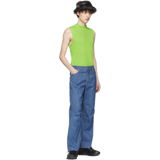 Chin Mens Blue Snow Wash Jeans