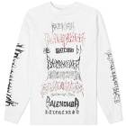 Balenciaga Men's Metal Logo Long Sleeve T-Shirt in White/Black/Red
