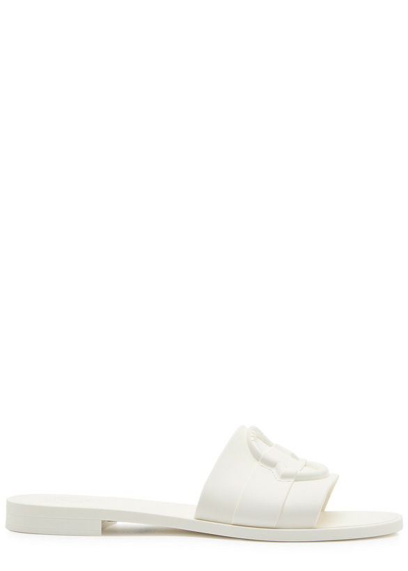 Photo: Moncler Logo Rubber Sliders White