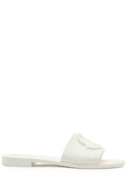Moncler Logo Rubber Sliders White