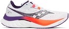 Saucony White & Orange Endorphin Speed 4 Sneakers