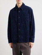 A.P.C. - Basile Logo-Embroidered Cotton-Corduroy Shirt - Blue