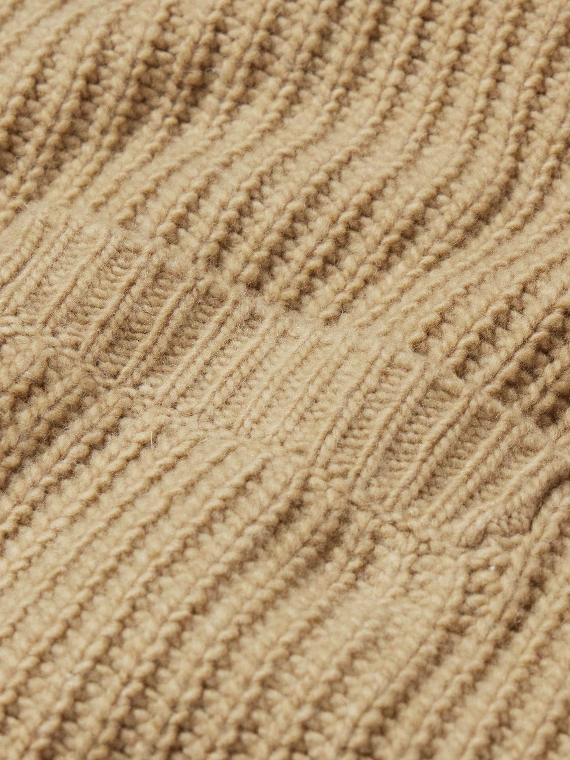 Hartford - Shawl-Collar Ribbed Wool Cardigan - Brown