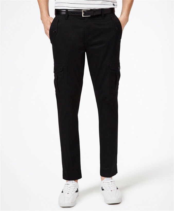 Photo: Brooks Brothers Men's Washed Cotton Stretch Cargo Pants | Black