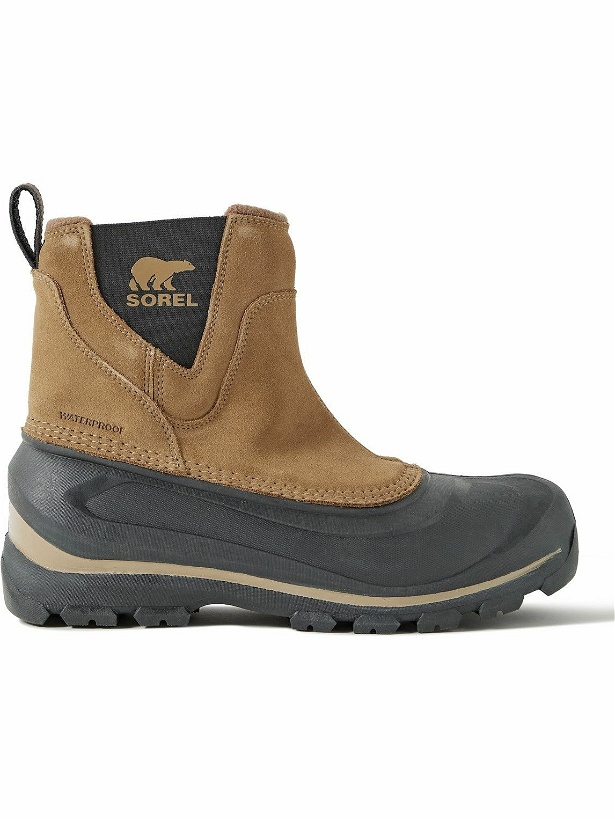 Photo: Sorel - Buxton™ Fleece-Lined Suede and Rubber Chelsea Boots - Brown