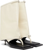 FIDAN NOVRUZOVA Off-White Kaia Stiletto Cropped Trouser Heeled Sandals