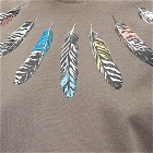 Marcelo Burlon Men's Collar Feathers Oversized T-Shirt in Army