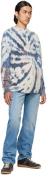 The Elder Statesman SSENSE Exclusive Blue Cashmere Tie-Dye Sweater