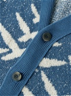 Corridor - Seagull Jacquard-Knit Cotton Cardigan - Blue
