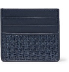 Ermenegildo Zegna - Pelle Tessuta Leather Cardholder - Men - Blue