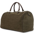 Anderson's - Leather-Trimmed Suede Duffle Bag - Green
