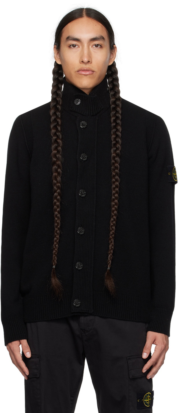 Stone Island Black Patch Cardigan Stone Island