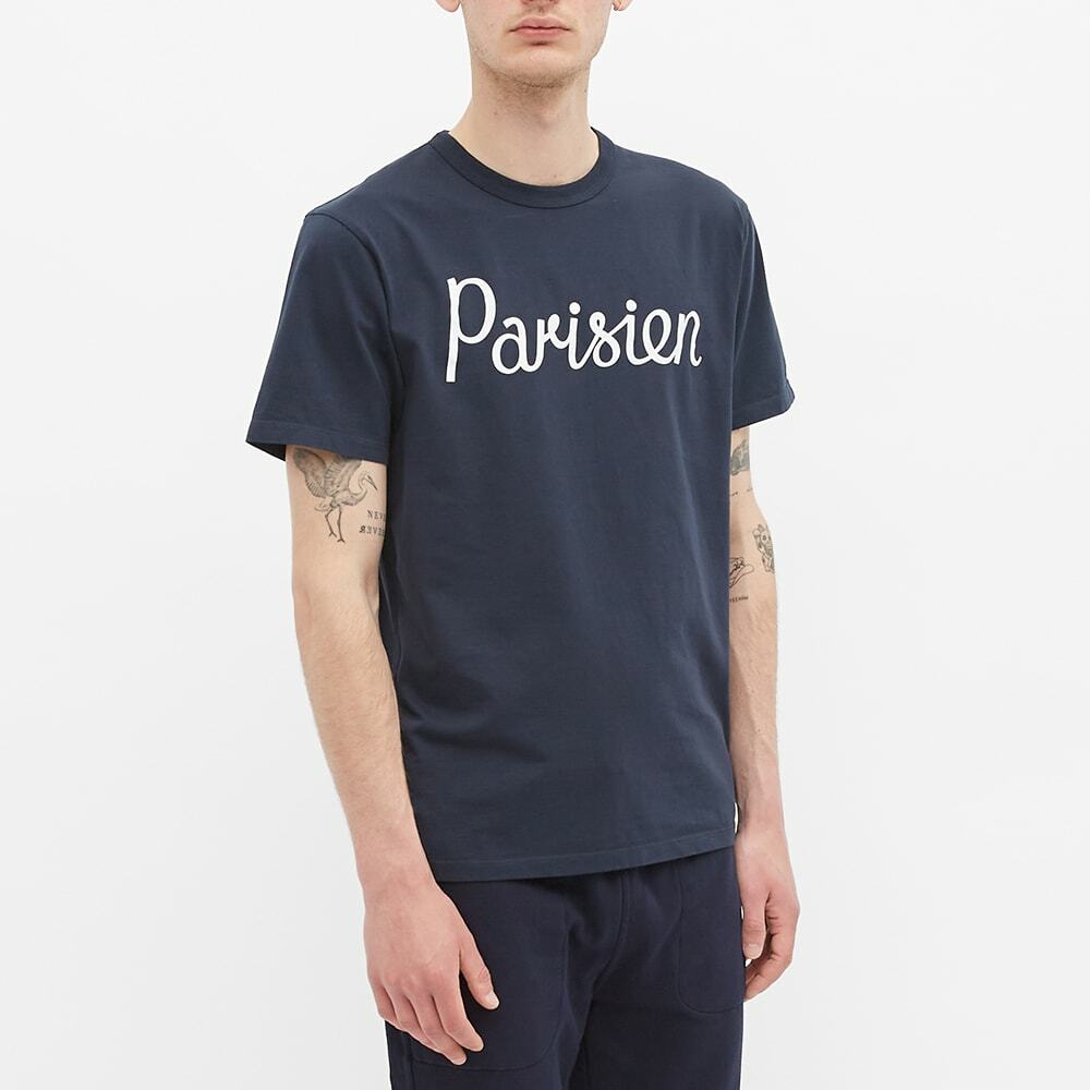 Maison Kitsuné Men's Parisien T-Shirt in Navy Maison Kitsune