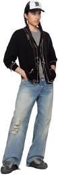 R13 Black Chain Embellished Cardigan