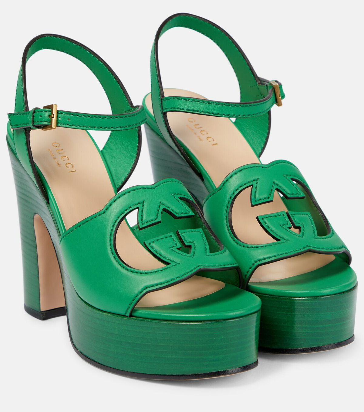 Gucci GG leather platform sandals Gucci