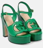Gucci GG leather platform sandals