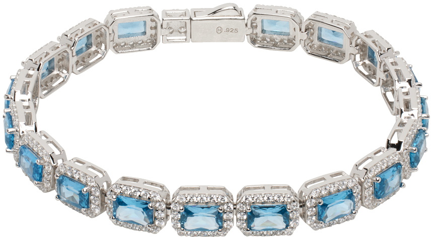 Photo: Hatton Labs SSENSE Exclusive Silver & Blue Crown Stone Tennis Bracelet