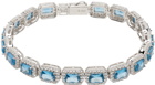 Hatton Labs SSENSE Exclusive Silver & Blue Crown Stone Tennis Bracelet