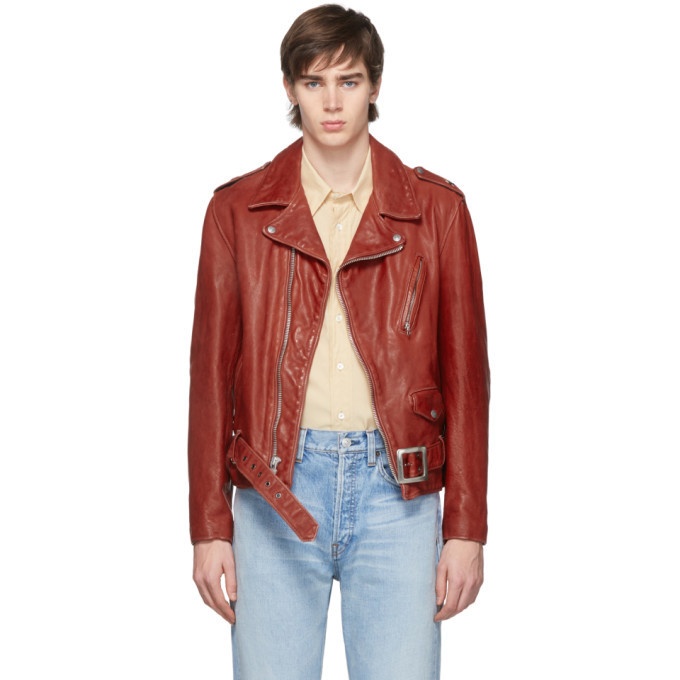 Photo: Schott Red Hand Vintaged Leather Perfecto Motorcycle Jacket
