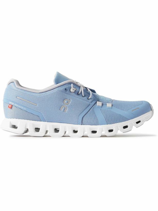 Photo: ON - Cloud 5 Rubber-Trimmed Mesh Sneakers - Blue