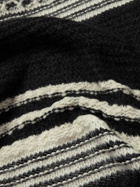 SAINT LAURENT - Hooded Striped Mohair-Blend Cardigan - Black
