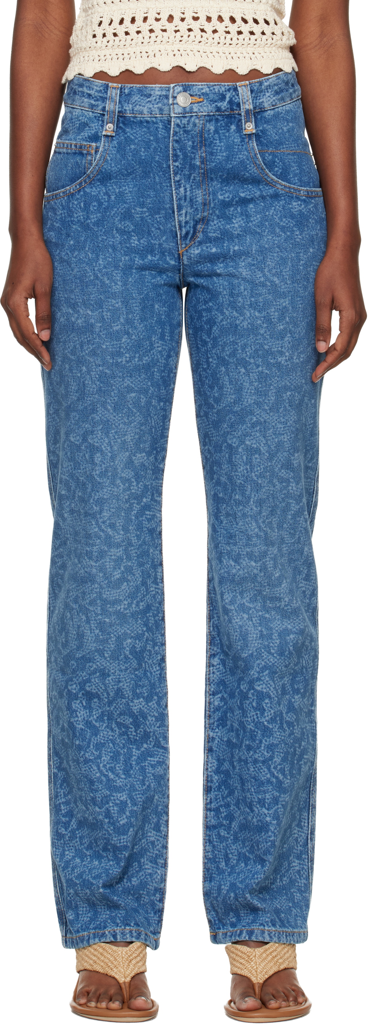 Isabel Marant Etoile Blue Straight Brinsa Summer Laser Jeans