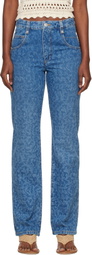Isabel Marant Etoile Blue Straight Brinsa Summer Laser Jeans