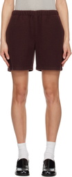 Rier SSENSE Exclusive Burgundy Fleece Shorts