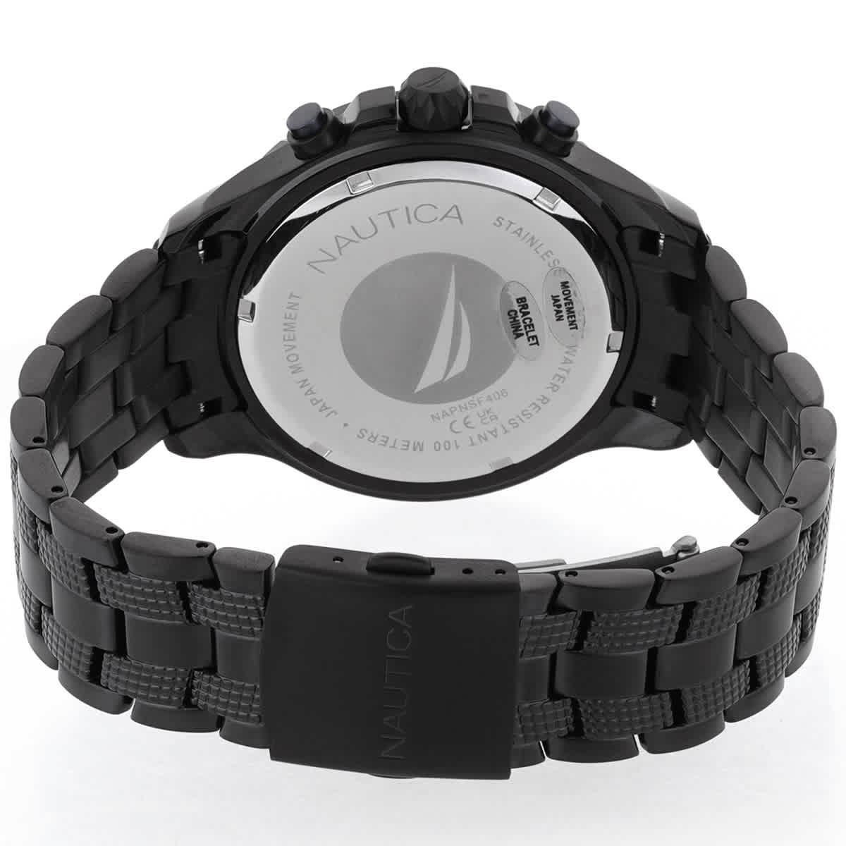 Nautica Nst Chronograph Quartz Black Dial Mens Watch NAPNSF406