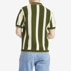 Percival Men's Knitted Stripe Cuban Shirt in Forest