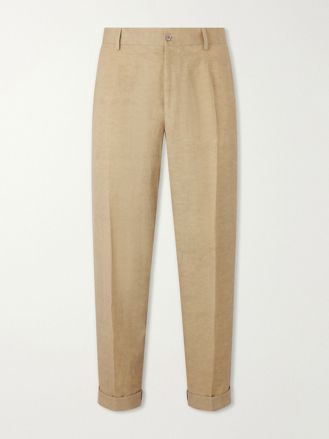 Dolce&Gabbana - Tapered Linen Trousers - Neutrals
