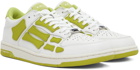 AMIRI Green & White Low Skel Low-Top Sneakers