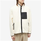 MKI Men's Polar Fleece Track Jacket in Off White/Khaki