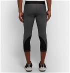 Adidas Sport - Alphaskin Cropped Mesh-Panelled Climacool Tights - Gray