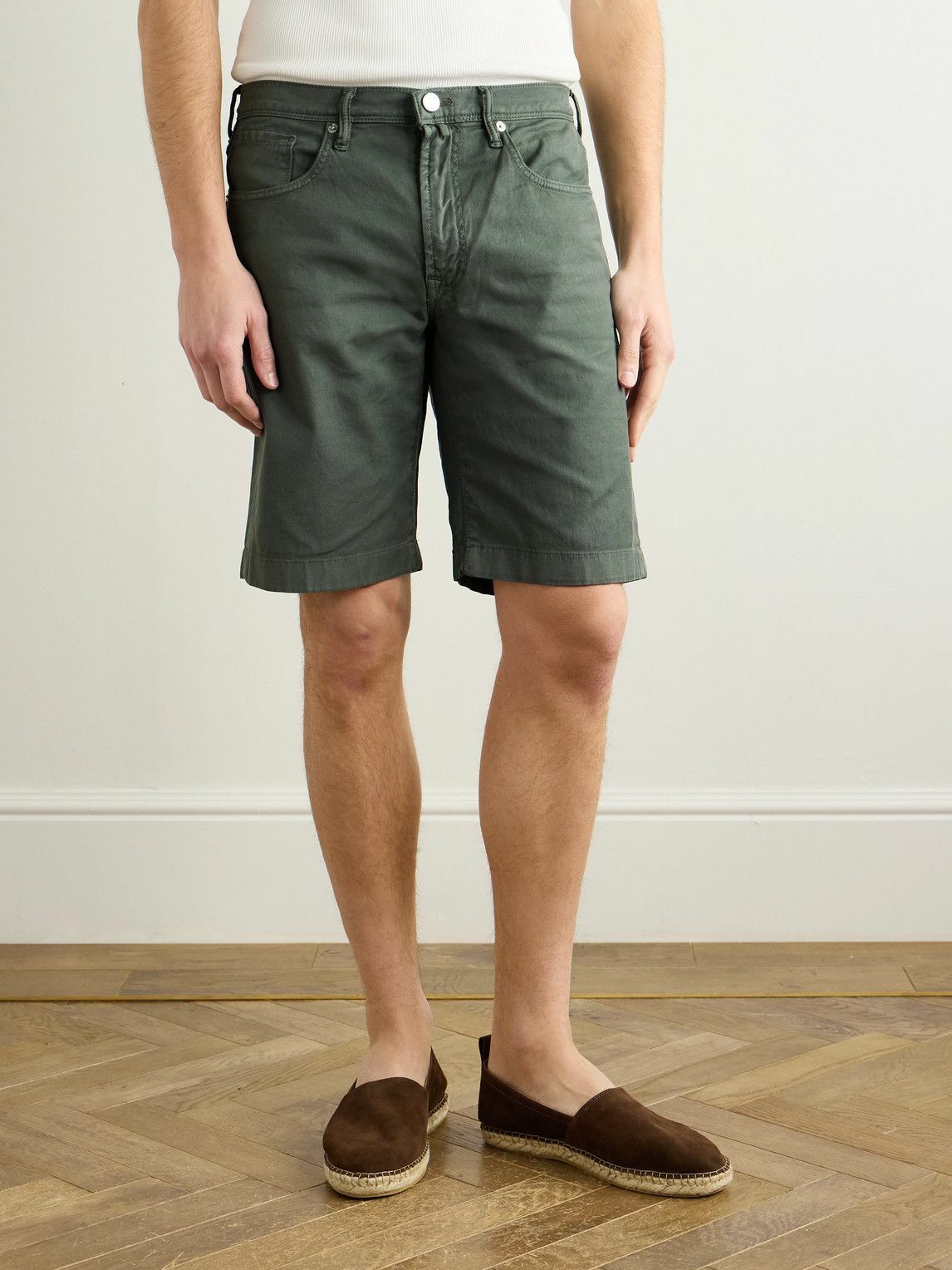 Incotex - Blue Division Straight-Leg Denim Shorts - Green
