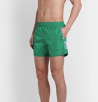 Off-White - Mid-Length Logo-Print Shell Swim Shorts - Green