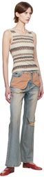 Andersson Bell Blue Deconstructed Dirty Wash Bootcut Jeans