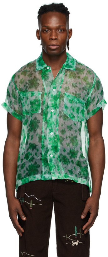 Photo: Bode Green Silk Taffeta Shirt