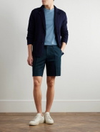 Brioni - Pienza Slim-Fit Straight-Leg Pleated Linen and Cotton-Blend Twill Shorts - Blue