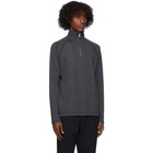 Dries Van Noten Grey Check Half-Zip Sweatshirt