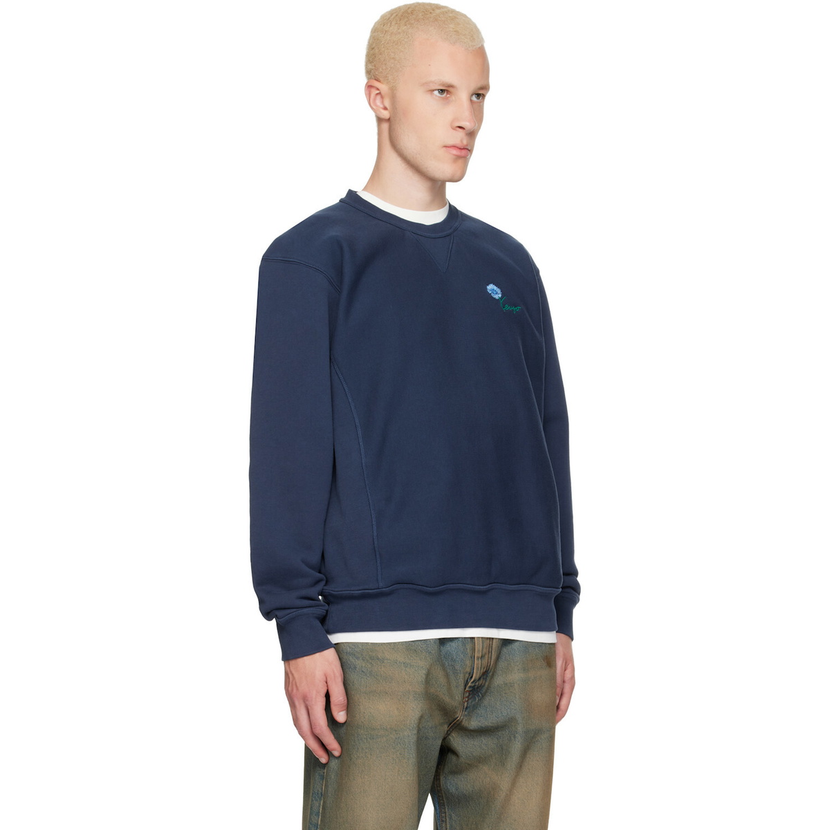 Kenzo Navy Kenzo Paris 'KENZO Tulip' Embroidered Sweatshirt